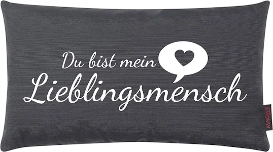 Kissen Lieblingsmensch anthrazit 25x45 cm Made in Germany/Ökotex 100